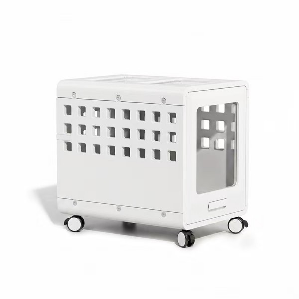Dog Crate Furniture on Wheels for Easier Floor Cleaning
