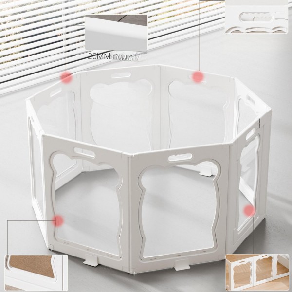 8 Panel Plastic Dog Pen for Puppies & Small Dogs