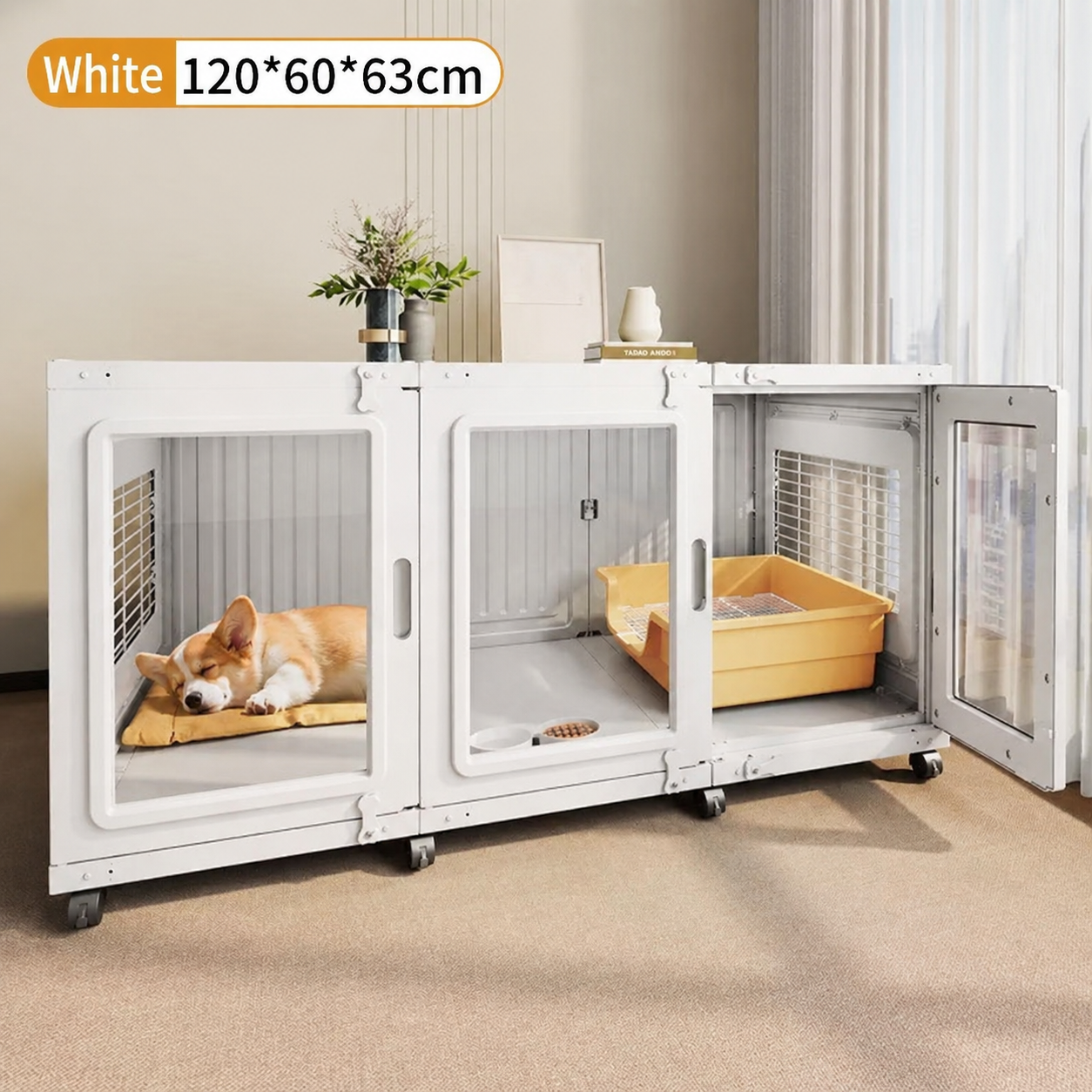 Dog Crate Furniture Door Access for Compact Rooms