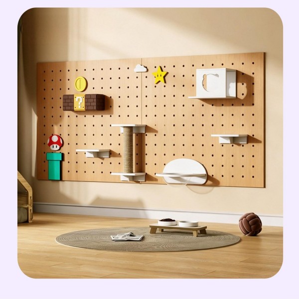 Modern Cat Wall Shelves Manufacturer | Floating Pegboard Cat Shelves