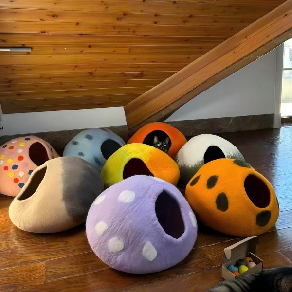 Felt Cat Cave Bed Manufacturer | Custom Wool Felt Cat Caves
