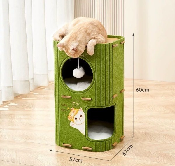 Felted Cat House Manufacturer | Multi-Level Felt Cat House