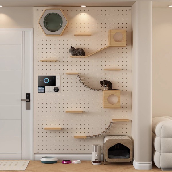 Modern Cat Wall Shelves Manufacturer | Floating Pegboard Cat Shelves