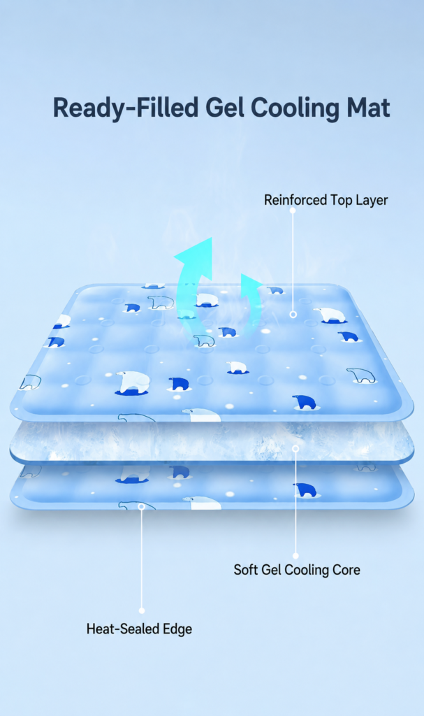 Gel Cooling Mat with Textured Grip Bottom