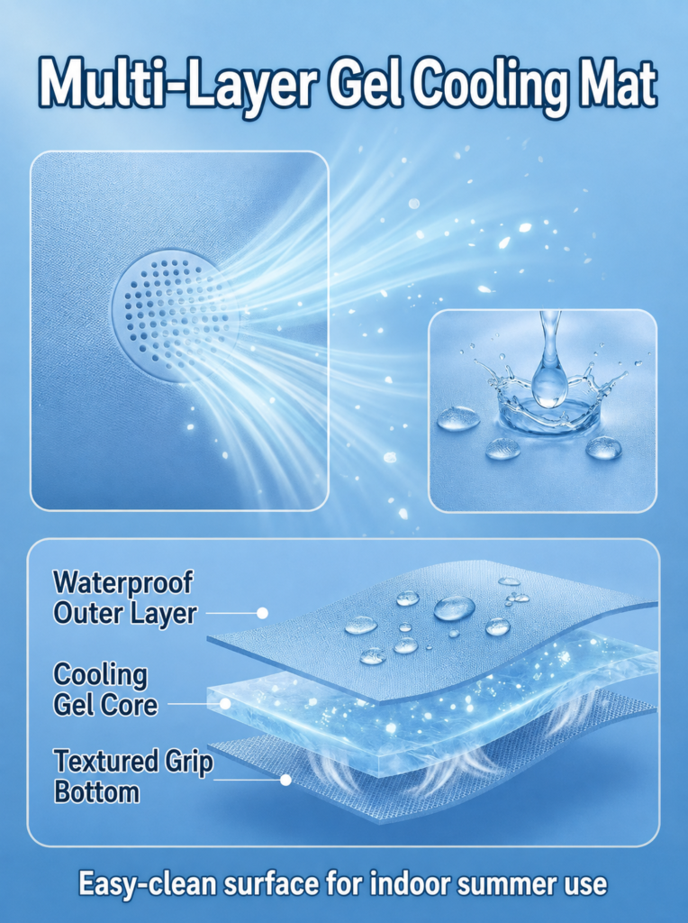 Gel Cooling Mat with Textured Grip Bottom