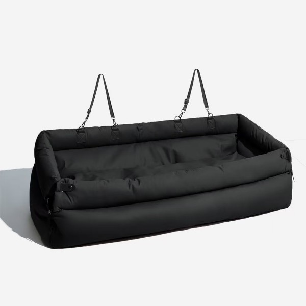 Full-width padded rear-seat bed with broad supported surface