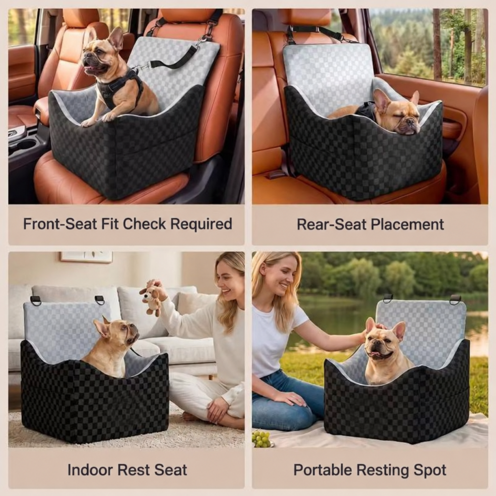 Dog Car Booster Seat Manufacturer | 5-Inch Raised Foam Seat