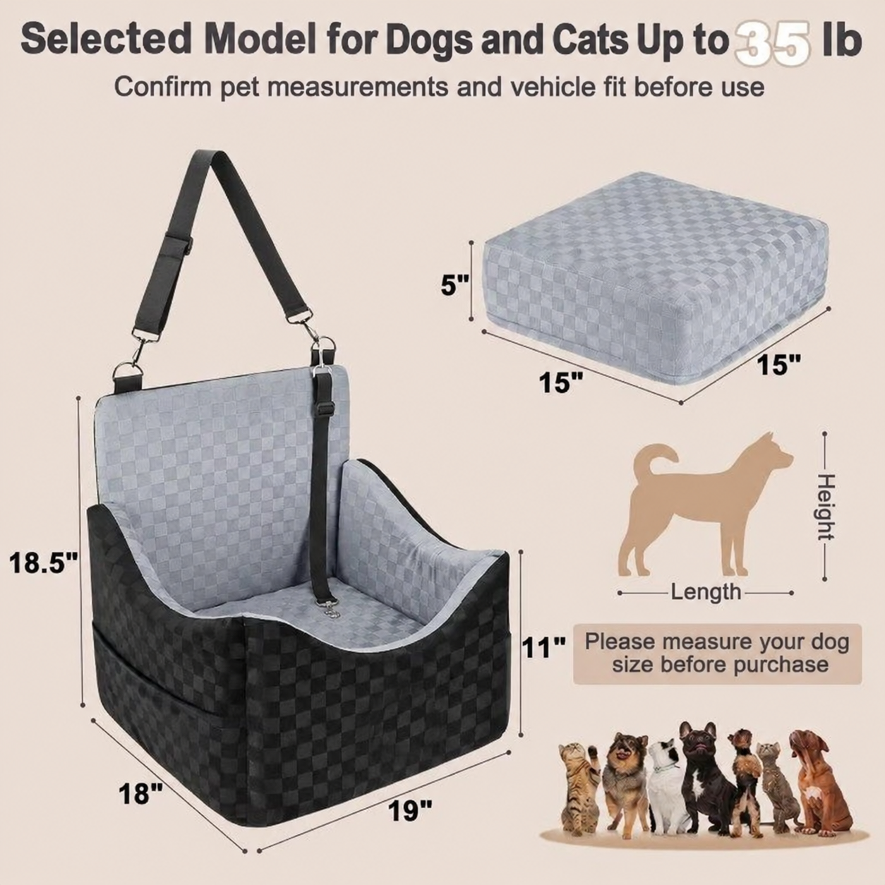 Archova small-dog booster showing defined usable space